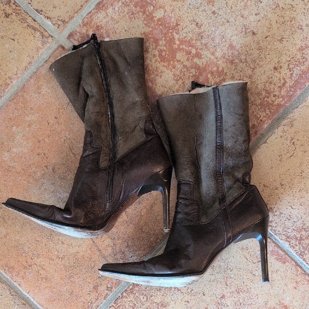 Donald J. Pliner Dark Brown Heeled Boots